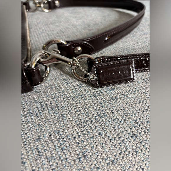 Coach Ashley Chocolate Brown Patent Leather Crossbody-Silver Hardware - Picture 4 of 16
